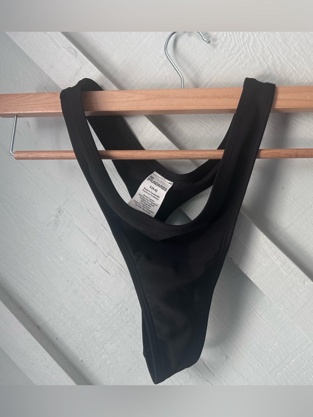 No Boundaries Black High-Cut Thong